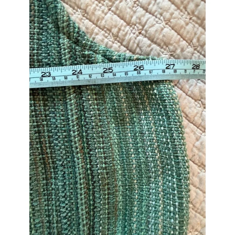 Shuttle Creek Mens Handmade Woven Vest Size 2XL Green Lowell Oregon Vintage